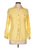 Kut from the Kloth Checkered-gingham Yellow 3/4 Sleeve Button-Down Shirt Size L - photo 1