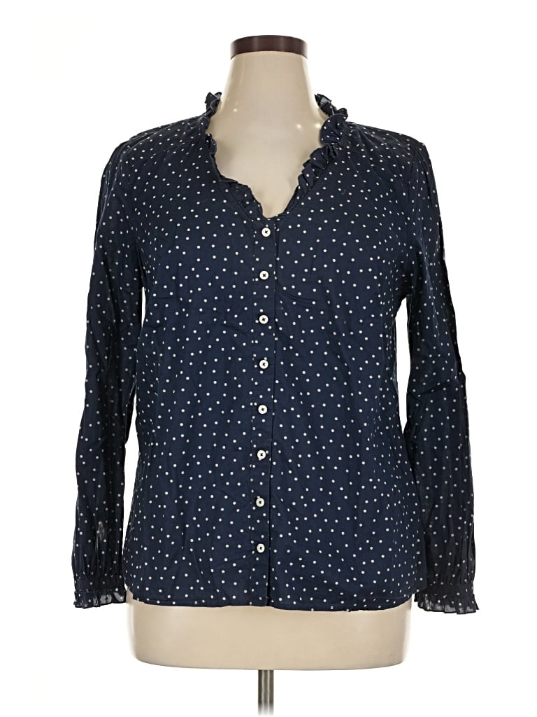 Pre-owned Boden Long Sleeve Blouse In Blue