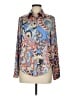 ANONYME 100% Polyester Paisley Blue Long Sleeve Blouse Size M - photo 1