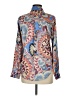 ANONYME 100% Polyester Paisley Blue Long Sleeve Blouse Size M - photo 2