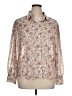 Assorted Brands 100% Polyester Floral Ivory Long Sleeve Blouse Size XL - photo 1