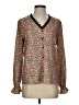 Shein 100% Polyester Animal Print Pink Long Sleeve Blouse Size 4 - photo 1