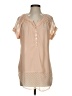 Daniel Rainn 100% Polyester Tan Short Sleeve Blouse Size S - photo 1