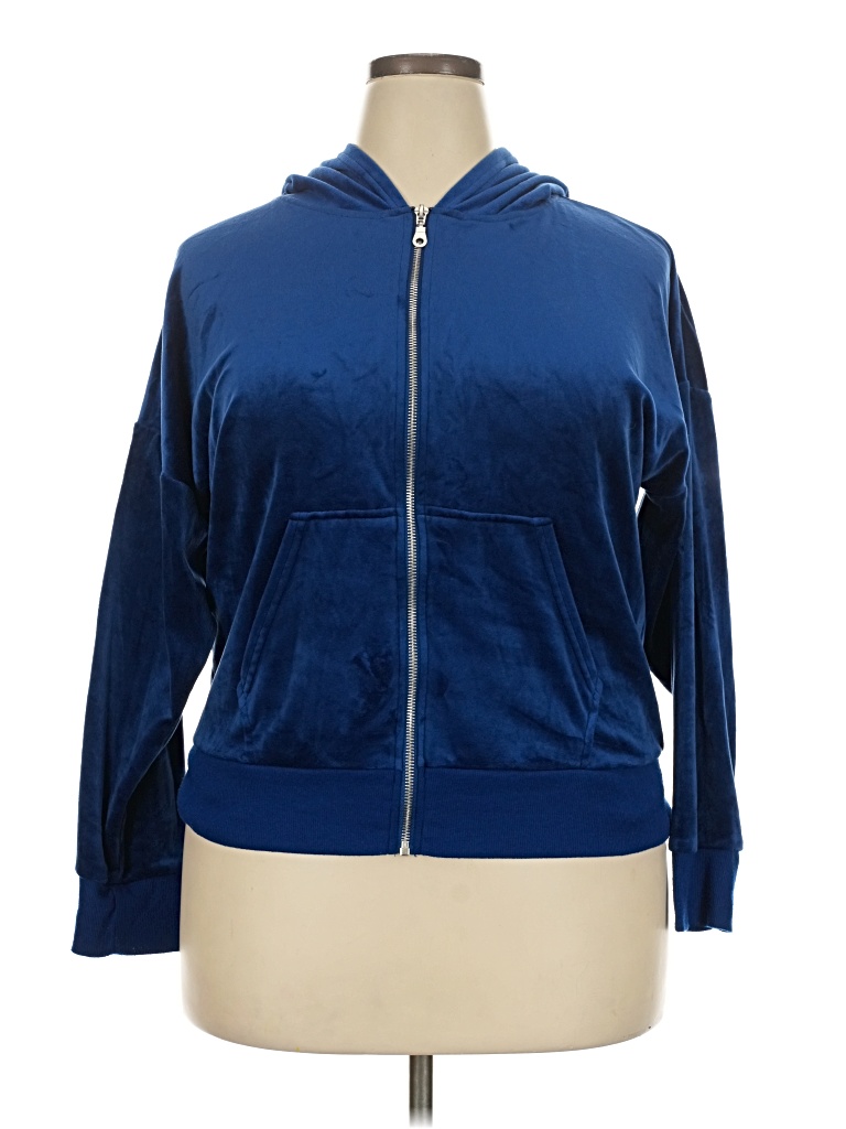 Pre-owned Felina Zip Up Hoodie In Blue