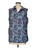 Unbranded Paisley Blue Sleeveless Button-Down Shirt Size M - photo 1