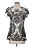 Apt. 9 100% Polyester Silver Short Sleeve Blouse Size L - photo 2
