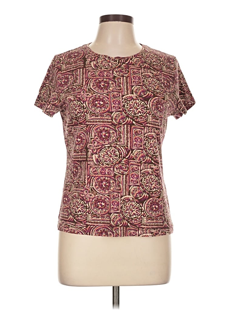 Pre-owned St. John's Bay Short Sleeve T-shirt In Burgundy