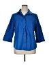 Chico's 100% Cotton Blue 3/4 Sleeve Button-Down Shirt Size XL - photo 1