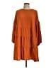 Mud Pie 100% Polyester Solid Orange Casual Dress Size L - photo 1