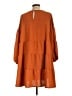 Mud Pie 100% Polyester Solid Orange Casual Dress Size L - photo 2
