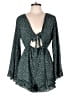 Shein 100% Polyester Print Teal Romper Size L - photo 1
