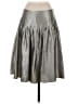 Express 100% Silk Metallic Silver Silk Skirt Size 4 - photo 2