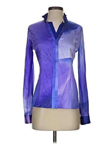 Elie Tahari Long Sleeve Silk Top (view 1)