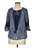 Democracy 100% Rayon Blue 3/4 Sleeve Blouse Size M - photo 1
