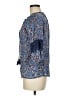 Democracy 100% Rayon Blue 3/4 Sleeve Blouse Size M - photo 5
