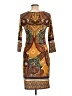 White Mark Paisley Brown Casual Dress Size L - photo 2