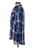 Express 100% Rayon Plaid Blue 3/4 Sleeve Button-Down Shirt Size XS - photo 5