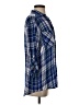 Express 100% Rayon Plaid Blue 3/4 Sleeve Button-Down Shirt Size XS - photo 4