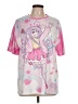 Romwe 100% Polyester Pink Short Sleeve T-Shirt Size L - photo 1