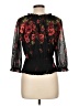 Ember 100% Polyester Black 3/4 Sleeve Blouse Size L - photo 2