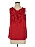 Ann Taylor LOFT 100% Polyester Red Sleeveless Blouse Size S - photo 1