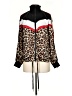 Pam & Gela 100% Polyester Animal Print Black Track Jacket Size P (petite) - photo 1
