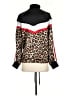 Pam & Gela 100% Polyester Animal Print Black Track Jacket Size P (petite) - photo 2