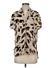 W5 100% Polyester Animal Print Tan Short Sleeve Blouse Size S - photo 1