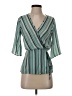 Sienna Sky 100% Polyester Teal 3/4 Sleeve Blouse Size XS - photo 1