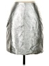 Kindom 100% Polyester Metallic Silver Faux Leather Skirt Size 4 - photo 1