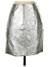 Kindom 100% Polyester Metallic Silver Faux Leather Skirt Size 4 - photo 2