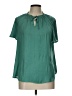 Apt. 9 Teal Short Sleeve Blouse Size L - photo 1