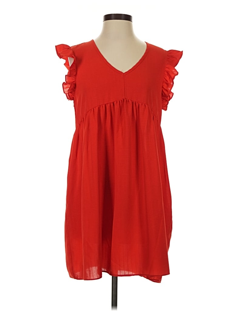 Pre-owned Umgee Sleeveless Top Red Ruffles Neckline Tops