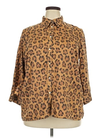 Lauren by Ralph Lauren 3/4 Sleeve Button-Down Shirt (view 1)