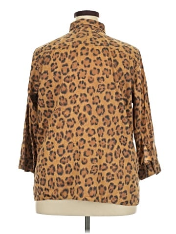 Lauren by Ralph Lauren 3/4 Sleeve Button-Down Shirt (view 2)