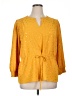 Como Black 100% Polyester Yellow 3/4 Sleeve Blouse Size XL - photo 1