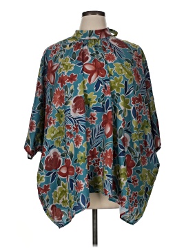 Cotton Bleu 3/4 Sleeve Blouse