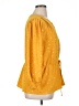 Como Black 100% Polyester Yellow 3/4 Sleeve Blouse Size XL - photo 4