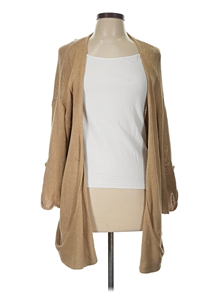 Pre-owned Moda International Cardigan Sweater In Tan