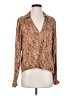 Pilcro 100% Viscose Floral Brown Long Sleeve Blouse Size S - photo 1