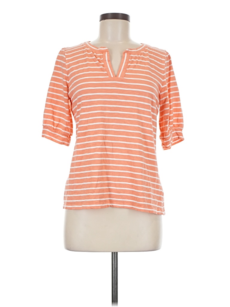 Pre-owned Talbots 3/4 Sleeve T-shirt In Orange