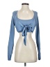 Gilly Hicks Blue Long Sleeve Top Size S - photo 1
