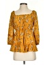Ember 100% Polyester Yellow 3/4 Sleeve Blouse Size S - photo 1
