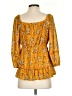 Ember 100% Polyester Yellow 3/4 Sleeve Blouse Size S - photo 2