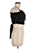 Romwe 100% Polyester Black Short Sleeve Top Size 6 - photo 4