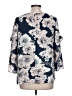 Counterparts 100% Polyester Blue 3/4 Sleeve Blouse Size L - photo 2