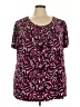 Just My Size Purple Short Sleeve Blouse Size 4X Plus - photo 1