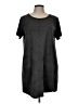 Olivaceous Solid Black Casual Dress Size L - photo 1