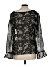 George 100% Polyester Black Long Sleeve Blouse Size L - photo 2