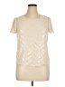 RACHEL Rachel Roy 100% Polyester Metallic Ivory Short Sleeve Top Size XL - photo 1